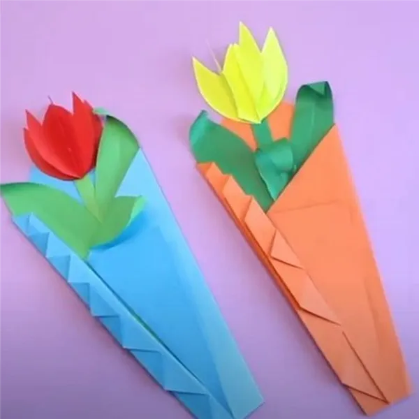 тюльпан из бумаги для детей
