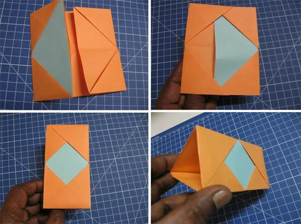 Пошаговая сборка оригами-карандашницы в виде органайзера 
