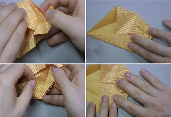 Пошаговая инструкция по сборке объемной модели оригами-кошки