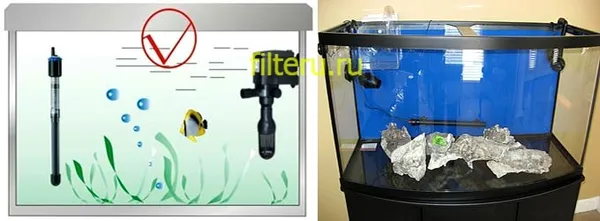Где установить фильтр в аквариуме