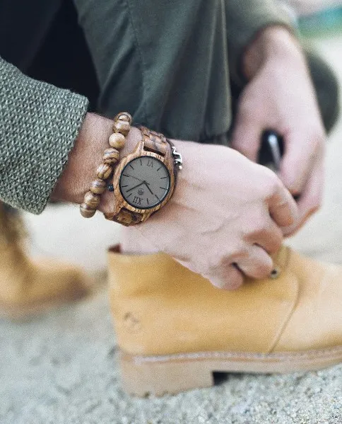 цепочка мужская часы с браслетом из дерева