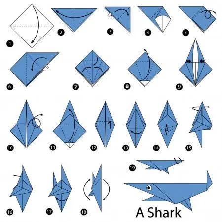 Акула оригами